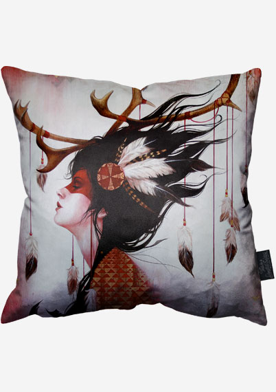 Red Caribou Pillow
